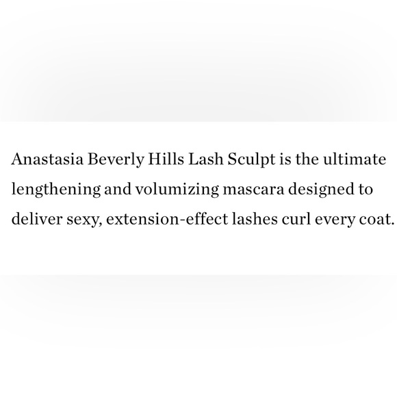 Anastasia Beverly Hills Lash Sculpt Lengthening & Volumizing Mascara | Black New - Picture 5 of 7